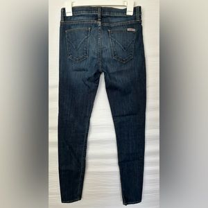 Hudson dark wash skinny jeans, mid-rise